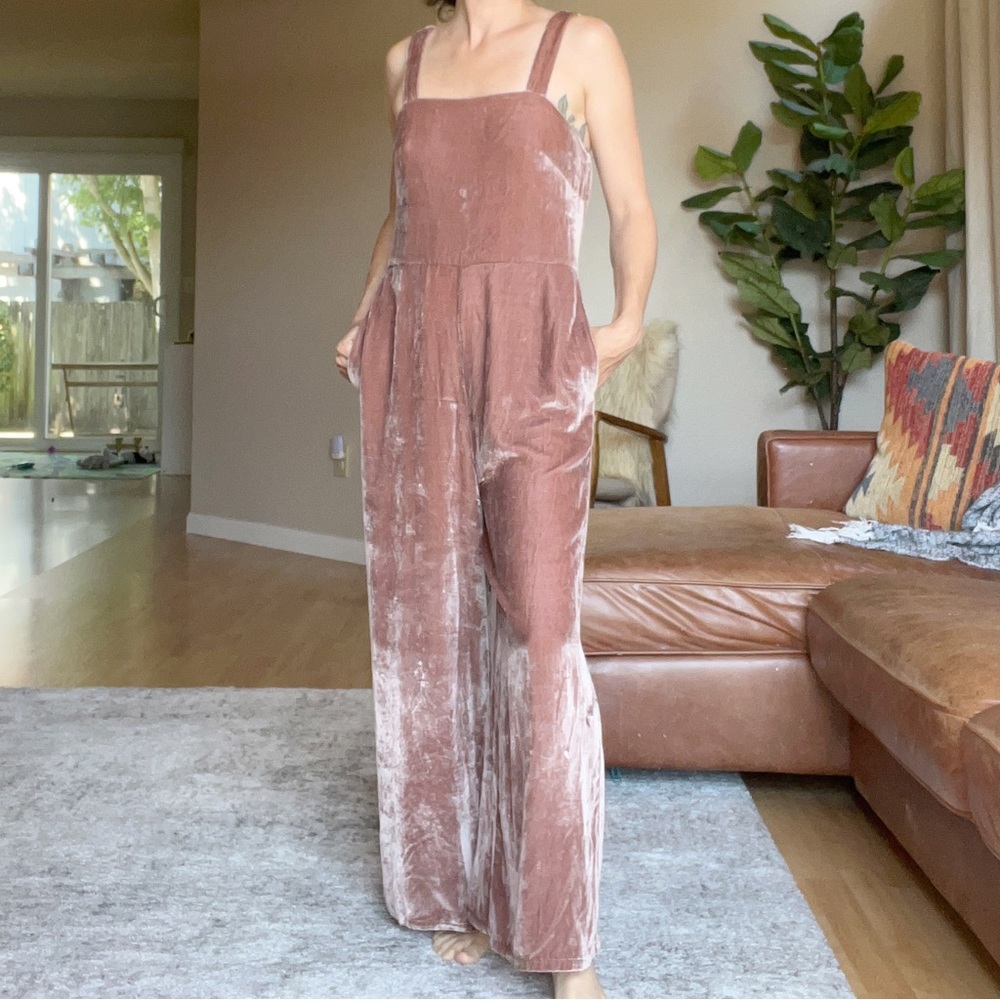Madewell, Size 0, pink velevet jumpsuit